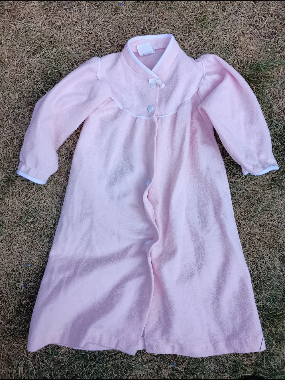 Cassie's Vintage Light Pink Long Sleeve Girls' Nightgown/Robe